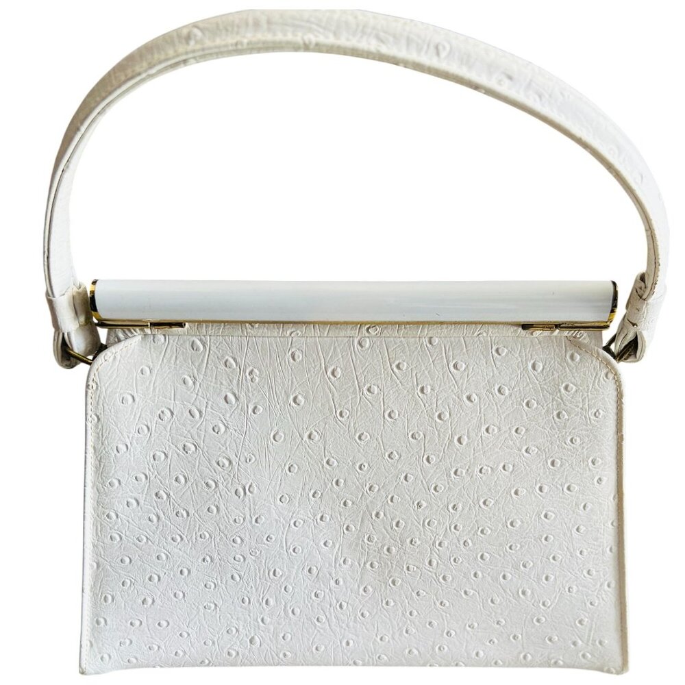 Vintage 1960s After Five White Handbag w/Coin Purse and Handle Original Tags